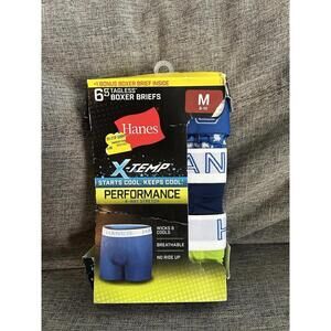 Hanes X Temp Tagless Boxer Briefs 6 Pack Boys Size Medium 8/10